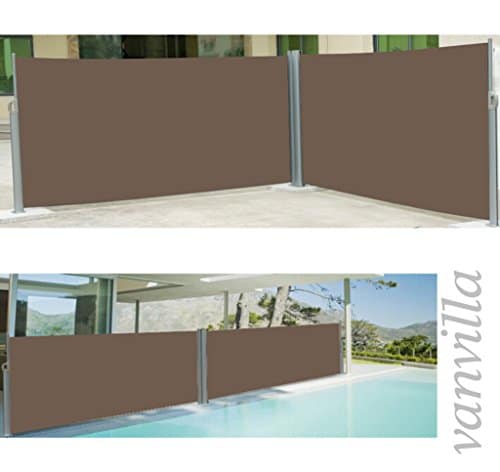 und Wandmontage Schwarz 100x300 cm vanvilla Seitenmarkise Sichtschutz Sonnenschutz Windschutz Markise Boden 