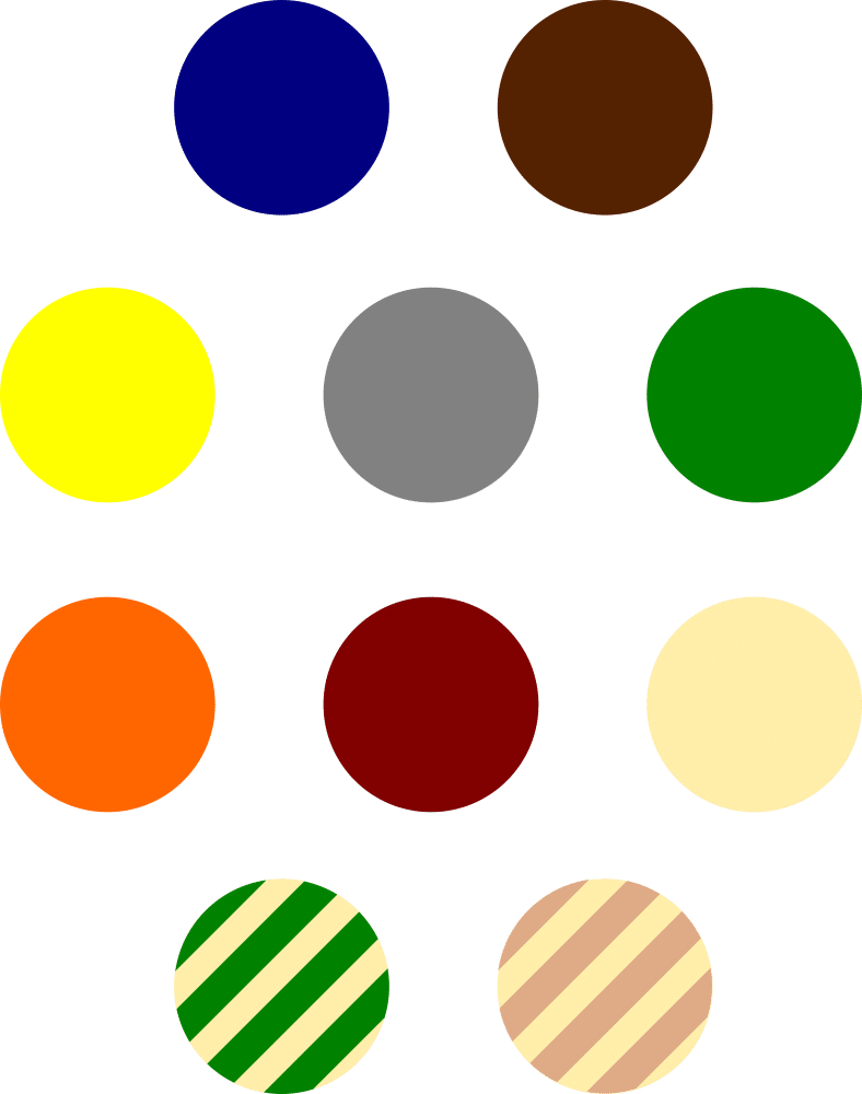 Verfügbare Farbvarianten der Ultranatura Seitenmarkise Maui 180 x 300 cm: Blau, Braun, Gelb, Grau, Grün, Orange, Rot, Creme, Creme-Weiß und das hier bereits genannte Grün-Weiß