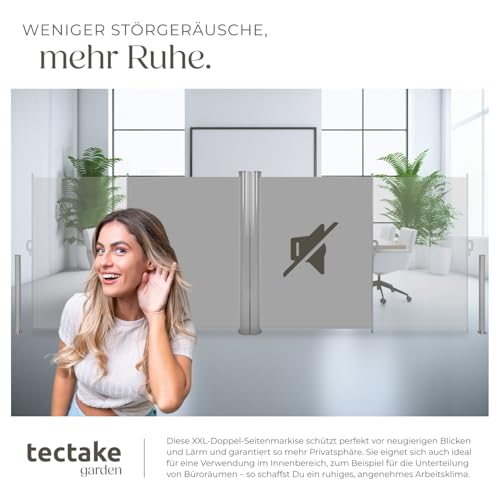 TecTake Doppel-Seitenmarkise Grau 200×600 cm - 7