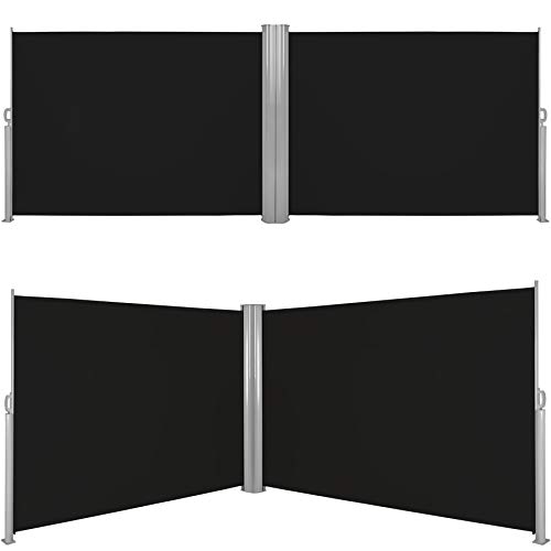 TecTake Doppel-Seitenmarkise Schwarz 180×600 cm - 6