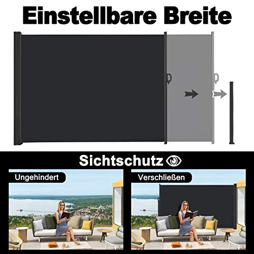 SAILUN® Seitenmarkise 160 x 300 cm Anthrazit - 4