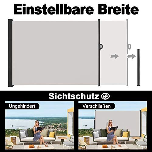 SAILUN® Seitenmarkise , 180 x 300 cm Grau - 4