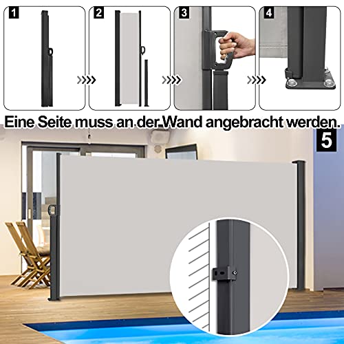 SAILUN® Seitenmarkise , 180 x 300 cm Grau - 6
