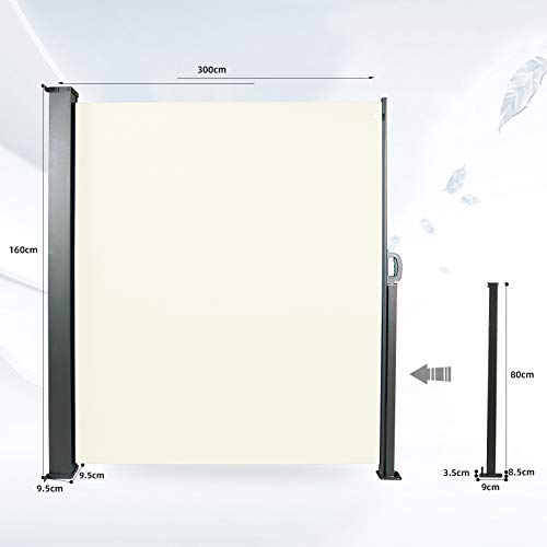 CCLIFE Seitenmarkise Beige 160×300 cm - 2