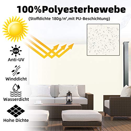 CCLIFE Seitenmarkise Beige 180×300 cm - 4