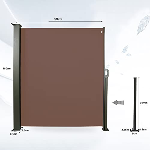 CCLIFE Seitenmarkise Braun 160×300 cm - 2