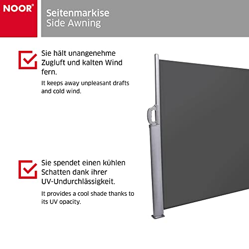 NOOR Seitenmarkise 120×350 cm anthrazit - 3