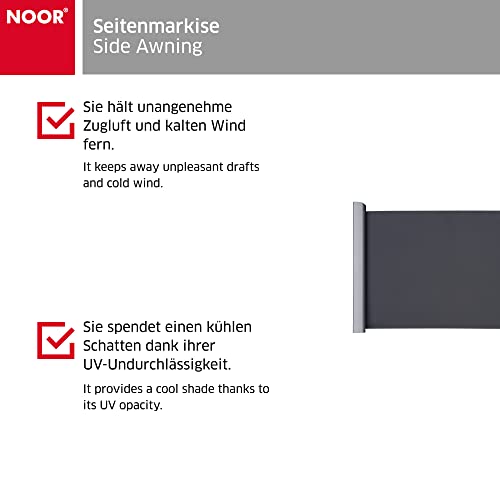 NOOR Seitenmarkise 100×350 cm anthrazit - 3