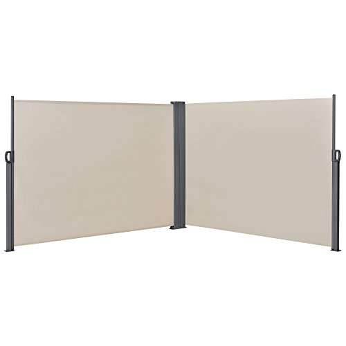 [pro.tec] Doppelte Seitenmarkise 160 x 600 cm Beige - 2