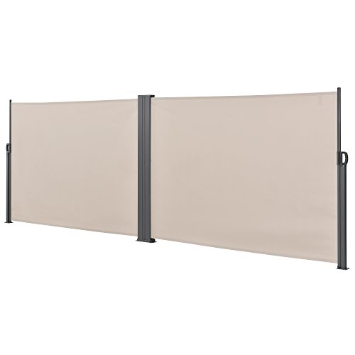 [pro.tec] Doppelte Seitenmarkise 160 x 600 cm Beige - 3