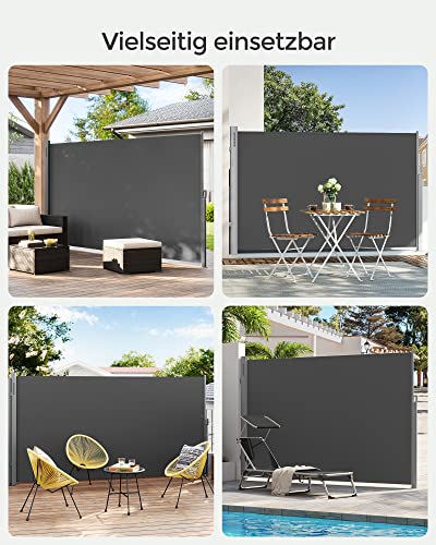 SONGMICS Seitenmarkise 200 x 400 cm grau - 9