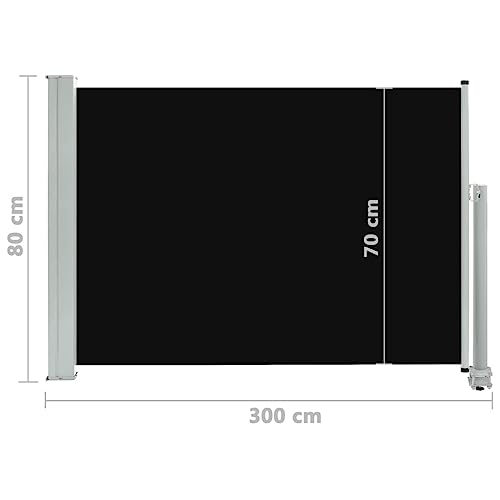 vidaXL Seitenmarkise 80×300 cm Schwarz - 9