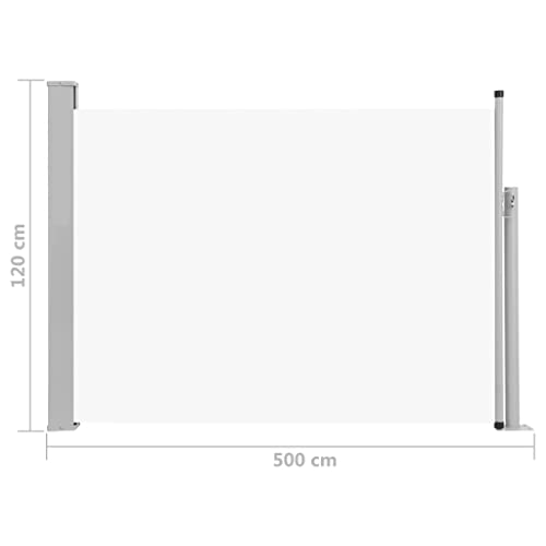 vidaXL Seitenmarkise120x500 cm Creme - 7