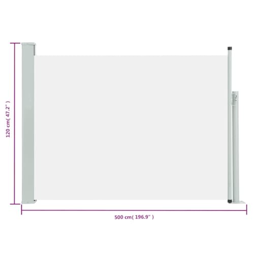 vidaXL Seitenmarkise120x500 cm Creme - 8