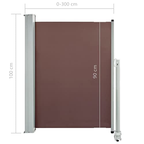 vidaXL Seitenmarkise100x300 cm Braun - 9
