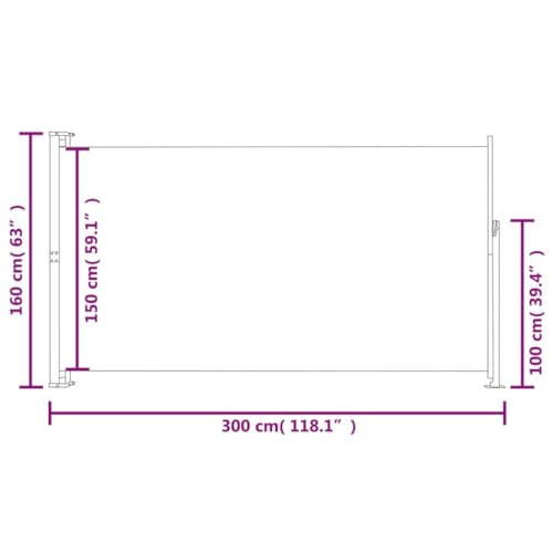 vidaXL Seitenmarkise 160×300 cm Braun - 7