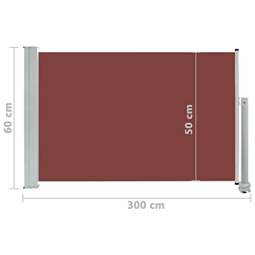 vidaXL Seitenmarkise 60×300 cm Braun - 9