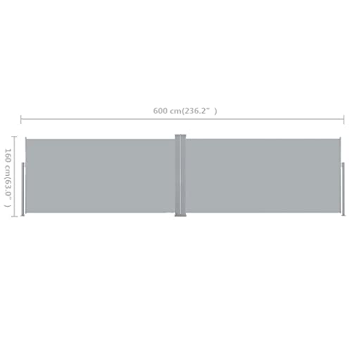 vidaXL Doppel-Seitenmarkise 160×600 cm Grau - 9