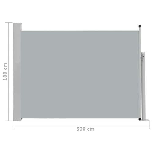 vidaXL Seitenmarkise 100×500 cm Grau - 8