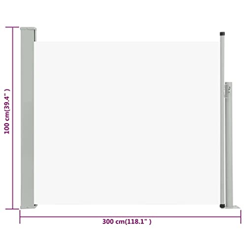 vidaXL Seitenmarkise 100×300 cm Creme - 9