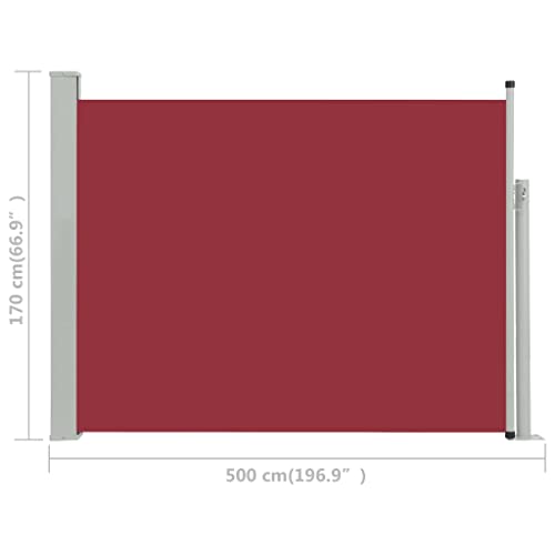 vidaXL Seitenmarkise 170×500 cm Rot - 6