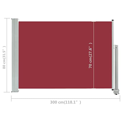 vidaXL Seitenmarkise 80×300 cm Rot - 9