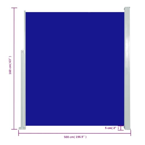 vidaXL Seitenmarkise 160×500 cm Blau - 7