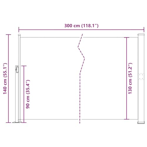 vidaXL Seitenmarkise 140×300 cm Blau - 10