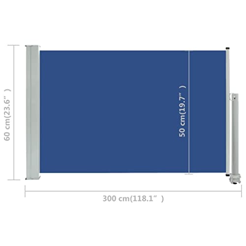 vidaXL Seitenmarkise 60×300 cm Blau - 8