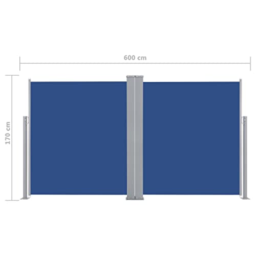 vidaXL Doppel-Seitenmarkise 170×600 cm Blau - 4