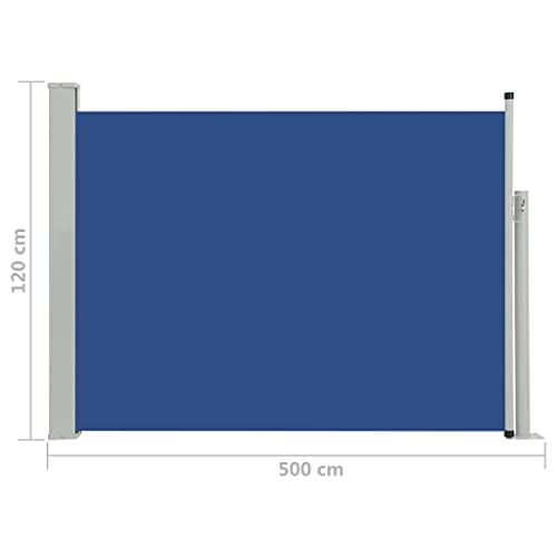 vidaXL Seitenmarkise 120×500 cm Blau - 8