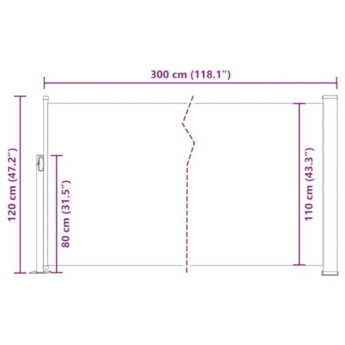vidaXL Seitenmarkise 120x300cm Blau Sichtschutz Windschutz Sonnenschutz Balkon - 9