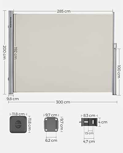 Songmics Seitenmarkise 200 x 300cm beige - 2