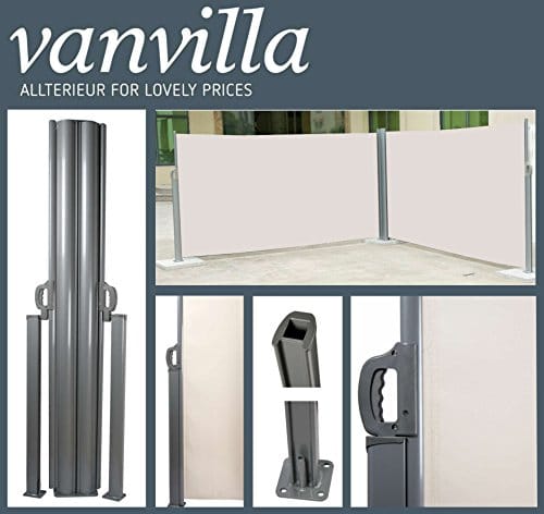 vanvilla Doppel Seitenmarkise Eck Markise Sichtschutz Windschutz